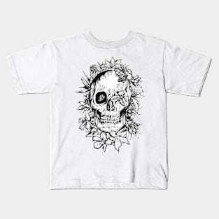 floral skull Kids T-Shirt